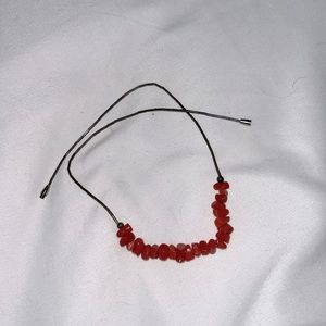 Red Heishi Necklace Choker